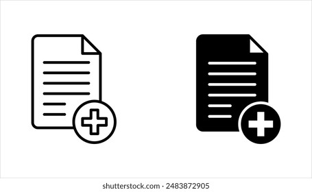 Add New Document Icon set. Perfect for File Management vector illustration on white background