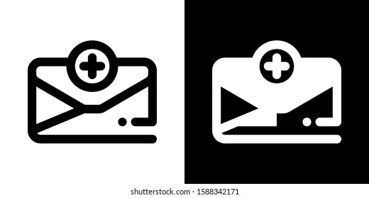 Add New E-mail Inbox Plus Icon Set - Business