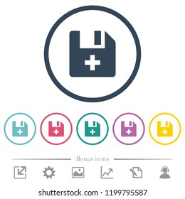 Add new file flat color icons in round outlines. 6 bonus icons included.
