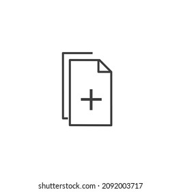 add new file icon.  design sign.  flat vector graphics on a white background.