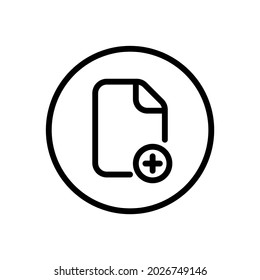 Add new file vector line icon . Editable Stroke