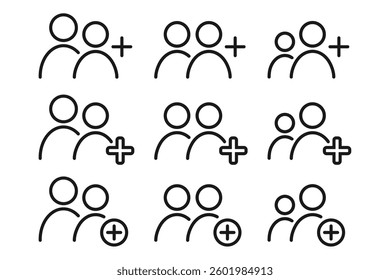 Add new friend. Create group team icon. Illustration vector