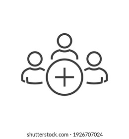 Add New Friend, Customer, Follow Symbol. People Icon Work Group Team Vector