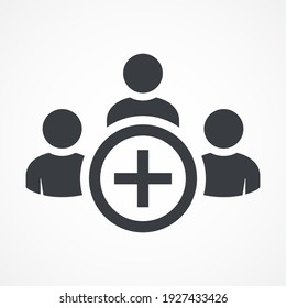 Add New Friend, Customer, Follow Symbol. People Icon Work Group Team Vector