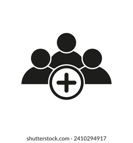 Add new friend, customer, follow symbol. Vector illustration.