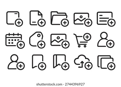 Add New Item Vector Icon Set
