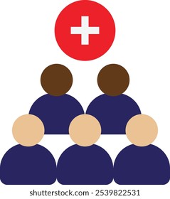 Add New Members Icon VEctor Flat Illustrator