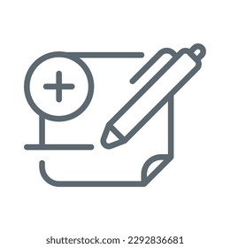 add new note button concept illustration line icon design editable vector eps10