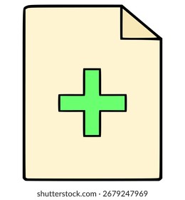 adicionar nova página ou ícone do documento ilustração desenho à mão vetor isolado