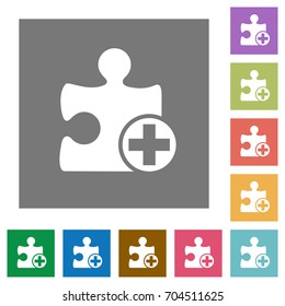 Add new plugin flat icons on simple color square backgrounds