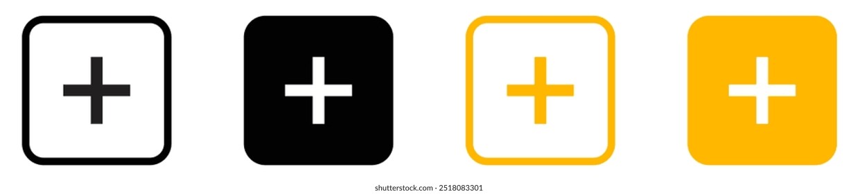 Hinzufügen, neu, plus Symbol-Symbol - erstellen Sie Symbole, mehr Schaltfläche in gefüllt, dünne Linie, Umriss und Strich-Stil für Apps und Website.