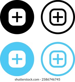 Add, new, plus icon symbol - create icons, more button in filled, thin line, outline and stroke style for apps and website. Vector icons