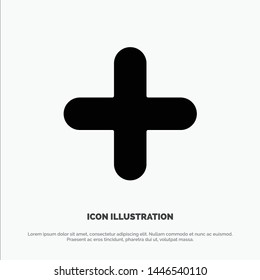 Add, New, Plus, Sign solid Glyph Icon vector