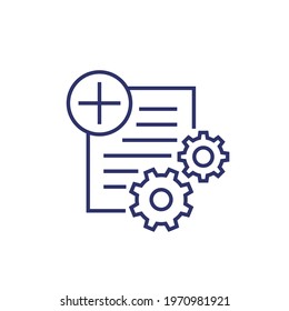 add new project icon on white, line vector