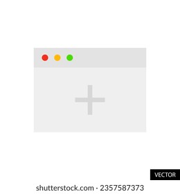 Añadir un nuevo icono vector de tabulación en diseño de estilo plano para sitio web, aplicación, interfaz de usuario, aislado en fondo blanco. Ilustración vectorial EPS 10.