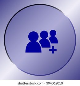 Add new user account flat icon for apps. Vector illustration