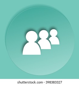 Add new user account flat icon for apps. Vector illustration