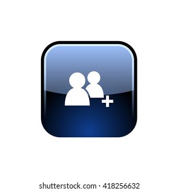 Add new user account flat icon for apps. Vector illustration