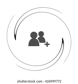 Add new user account flat icon for apps. Vector illustration