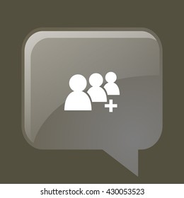 Add new user account flat icon for apps. Vector illustration