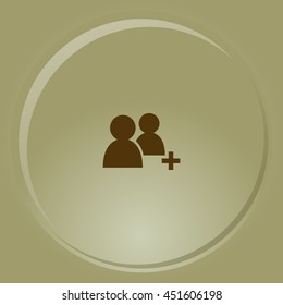 Add new user account flat icon for apps. Vector illustration