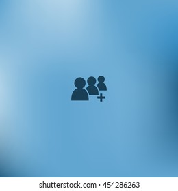 Add new user account flat icon for apps. Vector illustration