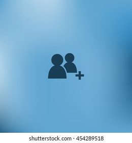 Add new user account flat icon for apps. Vector illustration