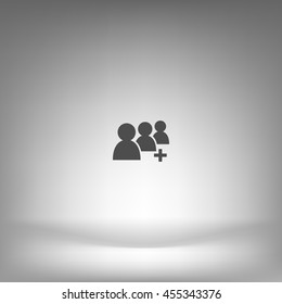 Add new user account flat icon for apps. Vector illustration