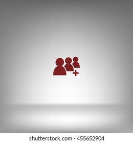 Add new user account flat icon for apps. Vector illustration