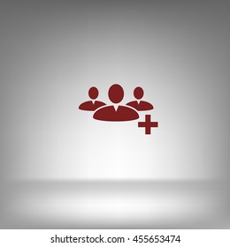 Add new user account flat icon for apps. Vector illustration