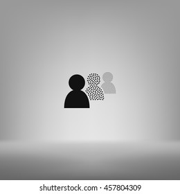 Add new user account flat icon for apps. Vector illustration