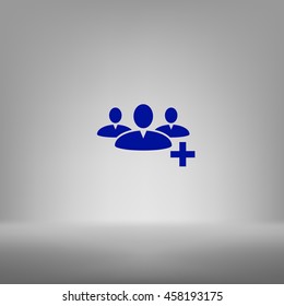 Add new user account flat icon for apps. Vector illustration