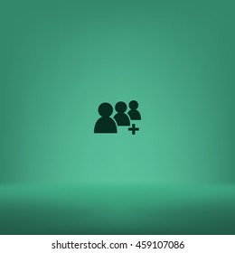Add new user account flat icon for apps. Vector illustration