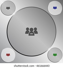 Add new user account flat icon for apps. Vector illustration