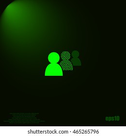 Add new user account flat icon for apps. Vector illustration