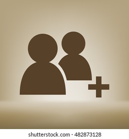 Add new user account flat icon for apps. Vector illustration