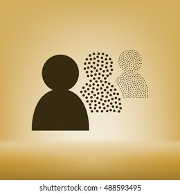 Add new user account flat icon for apps. Vector illustration