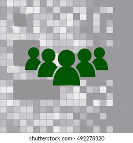 Add new user account flat icon for apps. Vector illustration