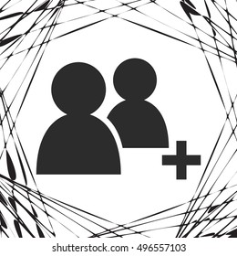 Add new user account flat icon for apps. Vector illustration
