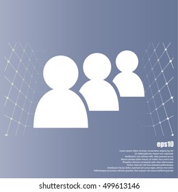 Add new user account flat icon for apps. Vector illustration