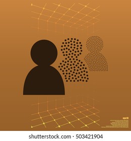 Add new user account flat icon for apps. Vector illustration