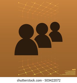Add new user account flat icon for apps. Vector illustration