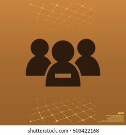 Add new user account flat icon for apps. Vector illustration