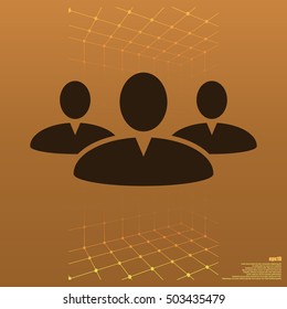 Add new user account flat icon for apps. Vector illustration