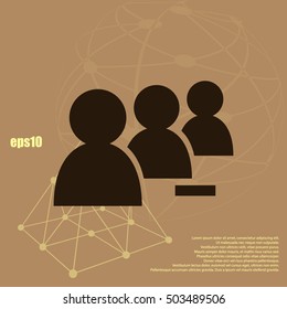 Add new user account flat icon for apps. Vector illustration