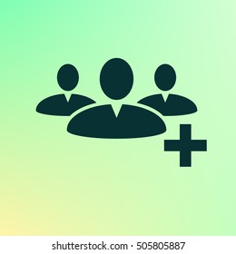 Add new user account flat icon for apps. Vector illustration