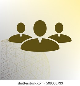 Add new user account flat icon for apps. Vector illustration