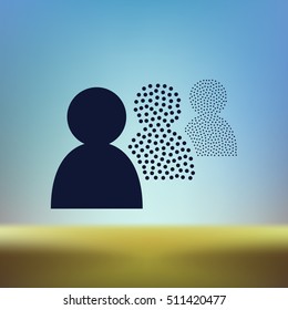 Add new user account flat icon for apps. Vector illustration