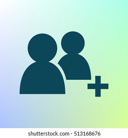 Add new user account flat icon for apps. Vector illustration