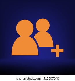 Add new user account flat icon for apps. Vector illustration